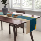 Colorful Geometric Shapes Navy Background Modern Artwork Table Runner Gallery Image 2
