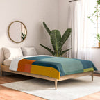 Colorful Geometric Shapes Navy Background Modern Artwork Comforter Gallery Image 2