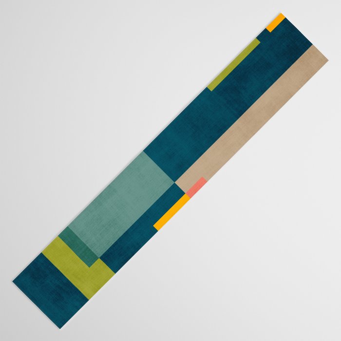 Colorful Geometric Shapes Navy Background Modern Artwork Table Runner Gallery Image 3