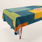 Colorful Geometric Shapes Navy Background Modern Artwork Tablecloth Gallery Image 1