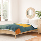Colorful Geometric Shapes Navy Background Modern Artwork Duvet Cover Gallery Image 2