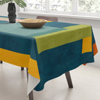 Colorful Geometric Shapes Navy Background Modern Artwork Tablecloth Gallery Image 3