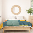 Colorful Geometric Shapes Navy Background Modern Artwork Duvet Cover Gallery Image 3