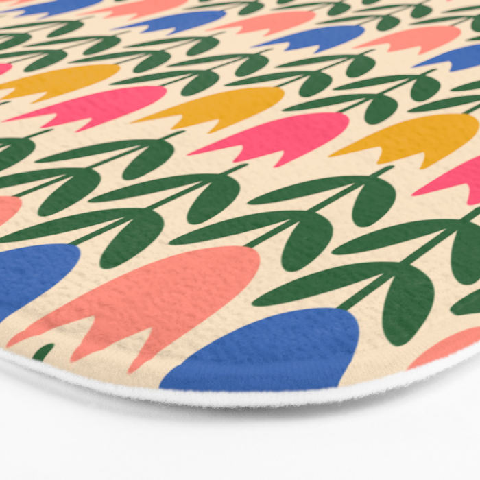 Tulip - Floral pattern 1 Bath Mat Gallery Image 3