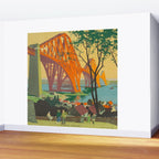 Mid Century Colorful Travel Posters Forth Bridge British Railways Wall Mural Gallery Image 2