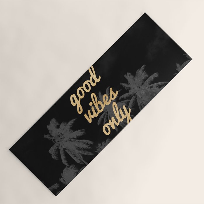 Good Vibes Only Palm Trees Yoga Mat Gallery Image 1