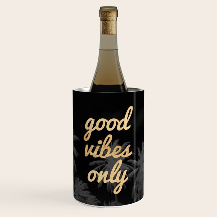 Good Vibes Only Palm Trees Wine Chiller Gallery Image 1