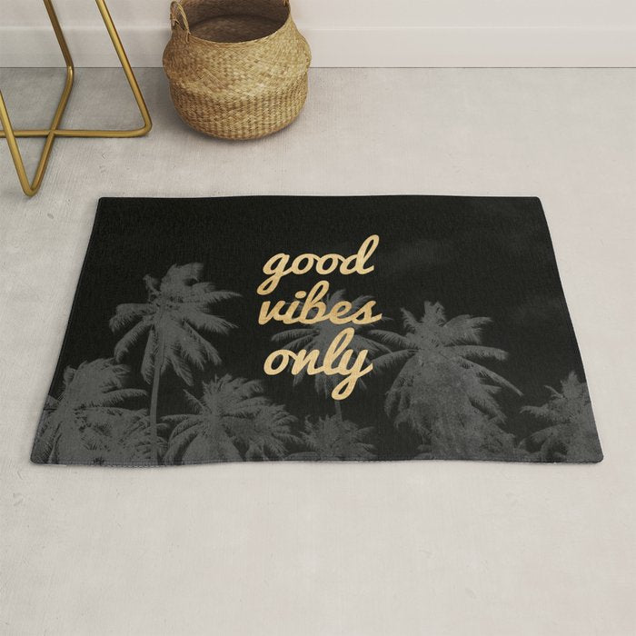 Good Vibes Only Palm Trees Rug Gallery Image 1