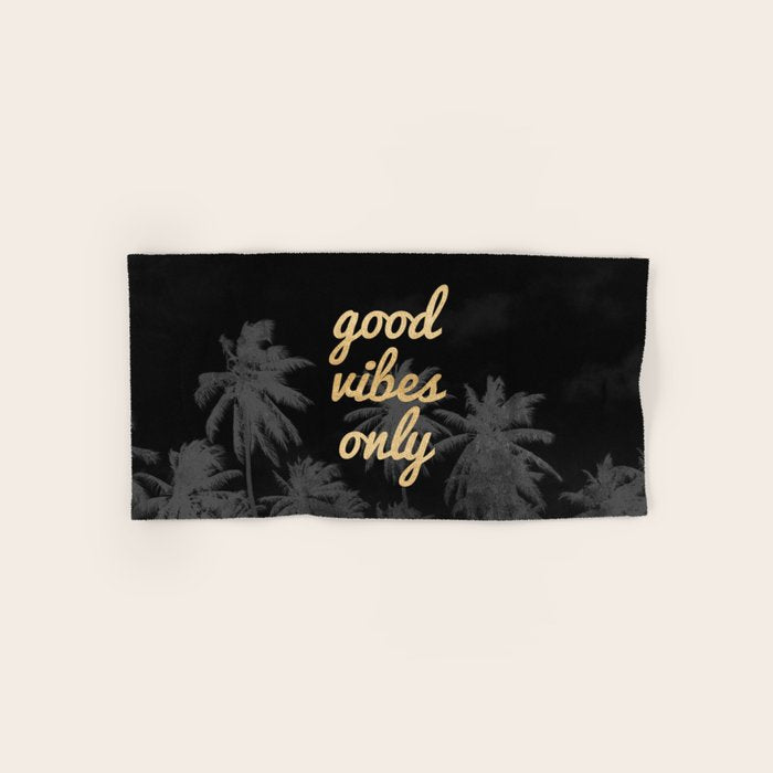 Good Vibes Only Palm Trees Bath Towel Gallery Image 1