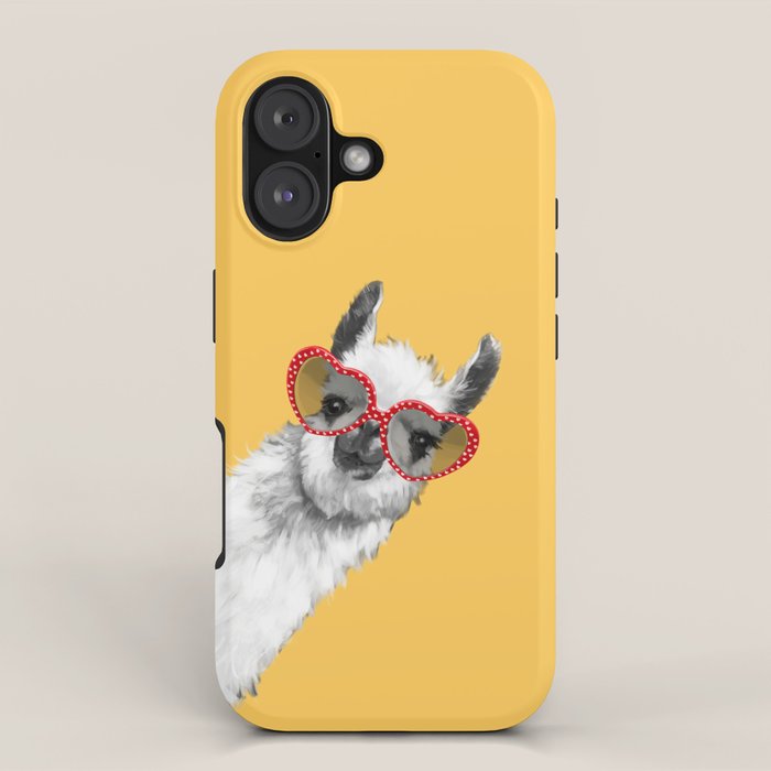 Fashion Hipster Llama with Glasses iPhone Case Gallery Image 1
