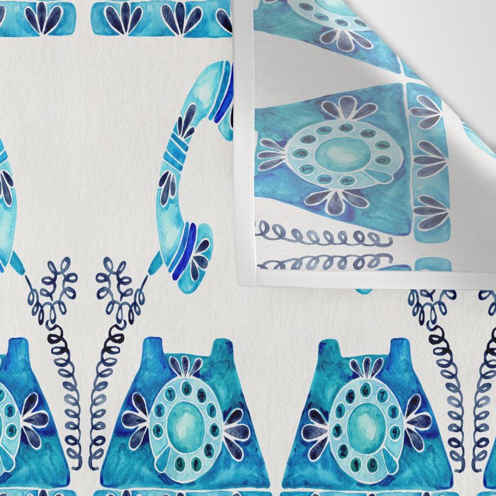 Vintage Rotary Phone - Blue Raspberry Wall Tapestry Gallery Image 3