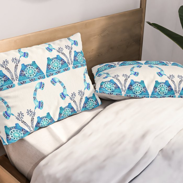 Vintage Rotary Phone - Blue Raspberry Pillow Sham Gallery Image 2