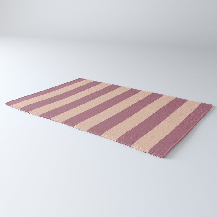 Dusty Rose Striped Rug Gallery Image 3