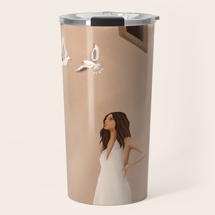 New White Dress Travel Mug Gallery Image 1
