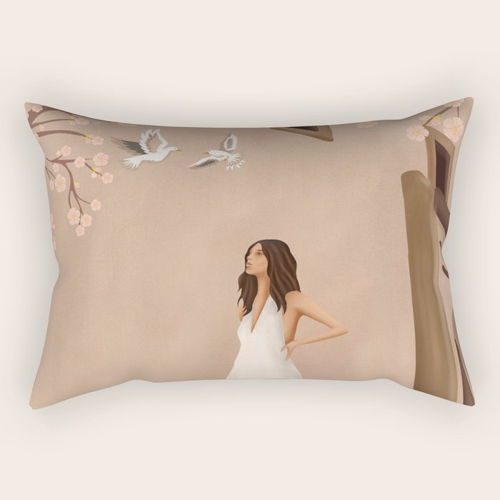 New White Dress Rectangular Pillow Gallery Image 2