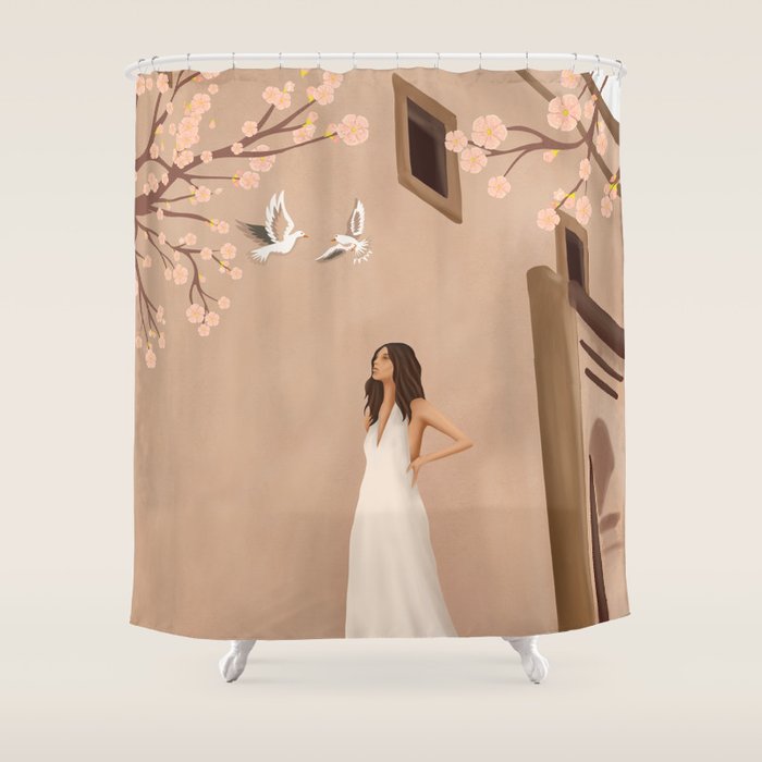 New White Dress Shower Curtain Gallery Image 1