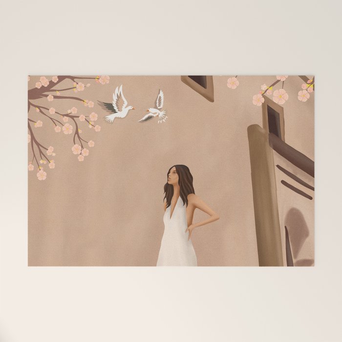 New White Dress Welcome Mat Gallery Image 1