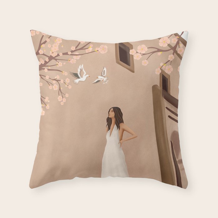 New White Dress Throw Pillow Gallery Image 6