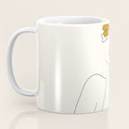 Colorful Thoughts Minimal Line Art Woman with Flowers Coffee Mug Gallery Image 3