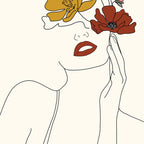 Colorful Thoughts Minimal Line Art Woman with Flowers Coffee Mug Gallery Image 2