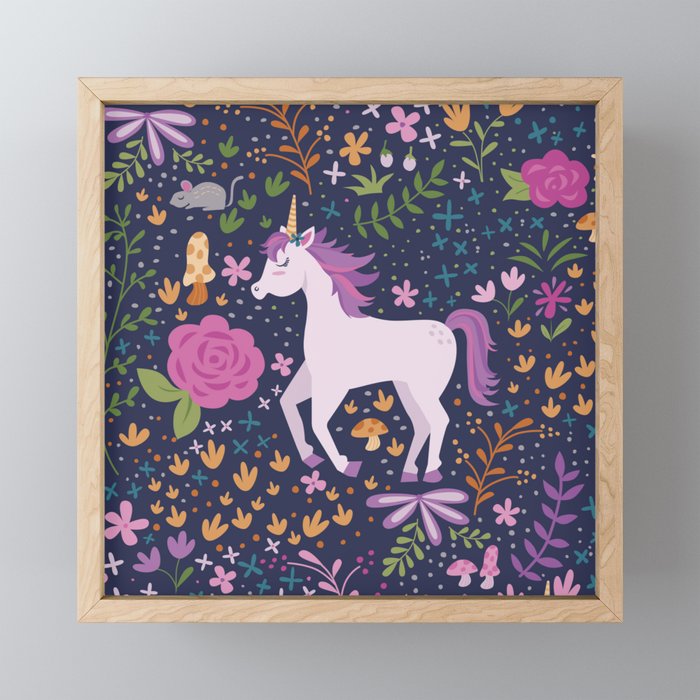 Unicorns Dancing in an Enchanted Garden Mini Art Print Gallery Image 1