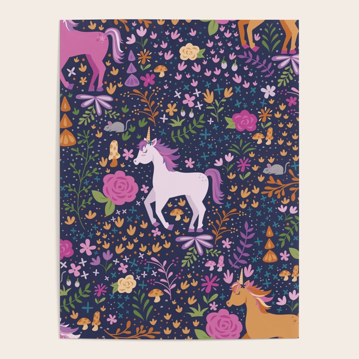 Unicorns Dancing in an Enchanted Garden Poster Gallery Image 1