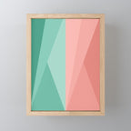 Geometric Triangles VII Pink and Green Mini Art Print Gallery Image 1