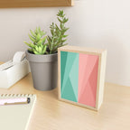 Geometric Triangles VII Pink and Green Mini Art Print Gallery Image 2