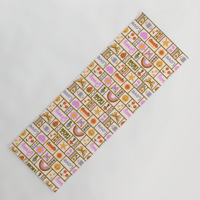 1970s Retro Pop Culture Icons Yoga Mat Gallery Image 1