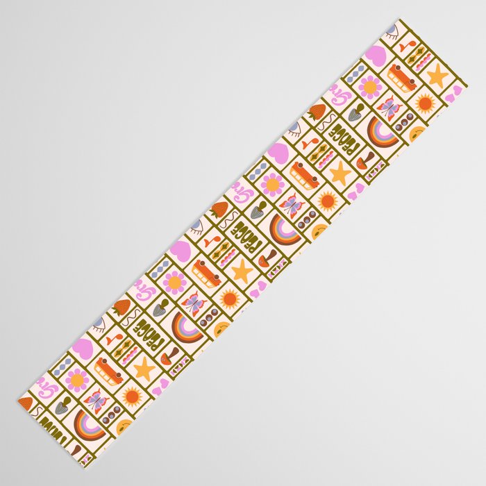 1970s Retro Pop Culture Icons Table Runner Gallery Image 3