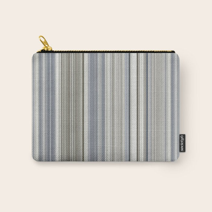 Blue grey Tan Stripes Carry All Pouch Gallery Image 1