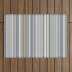 Blue grey Tan Stripes Outdoor Rug Gallery Image 1