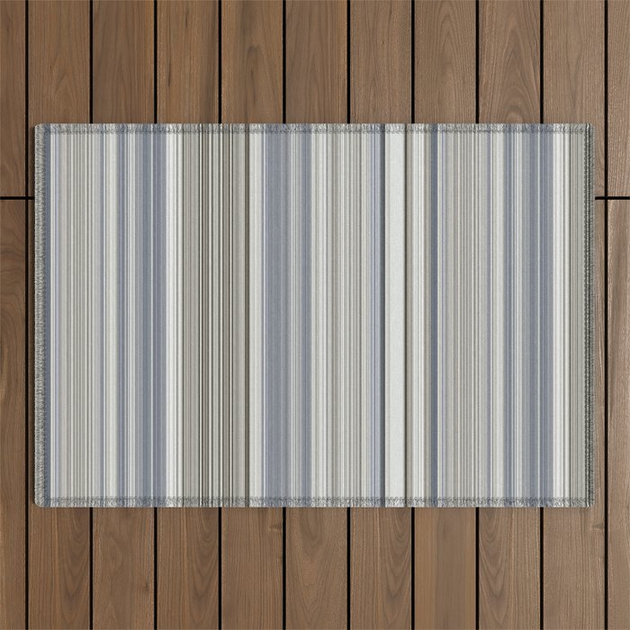 Blue grey Tan Stripes Outdoor Rug Gallery Image 1