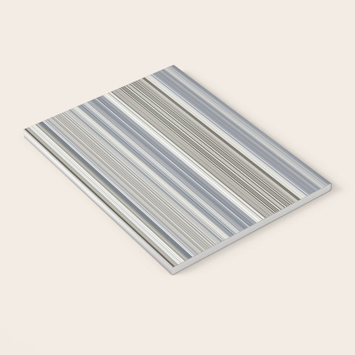 Blue grey Tan Stripes Notebook Gallery Image 3