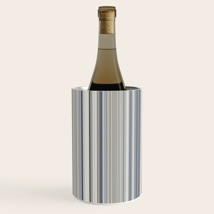 Blue grey Tan Stripes Wine Chiller Gallery Image 3
