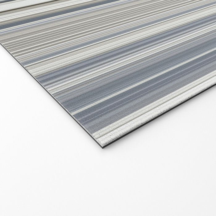Blue grey Tan Stripes Welcome Mat Gallery Image 2