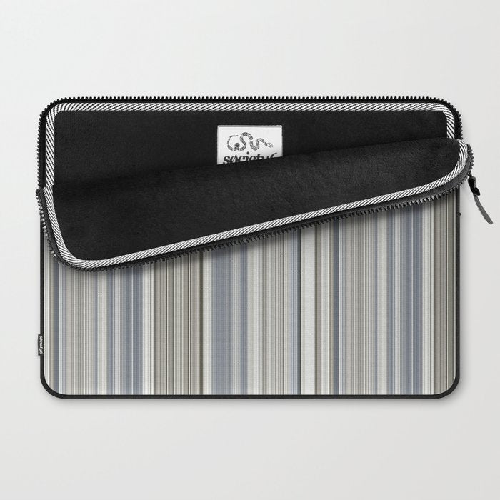 Blue grey Tan Stripes Laptop Sleeve Gallery Image 2