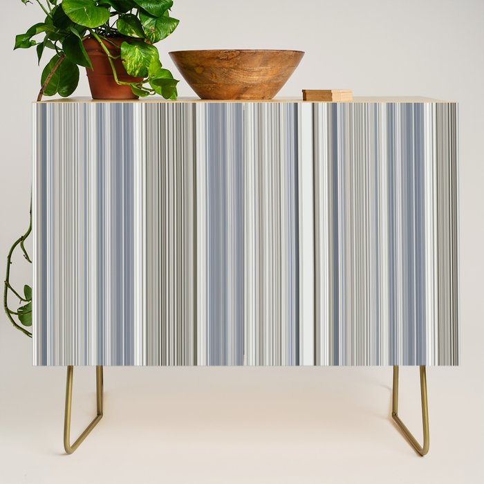 Blue grey Tan Stripes Credenza Gallery Image 1