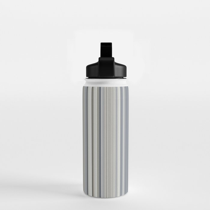 Blue grey Tan Stripes Water Bottle Gallery Image 2