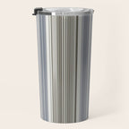 Blue grey Tan Stripes Travel Mug Gallery Image 3