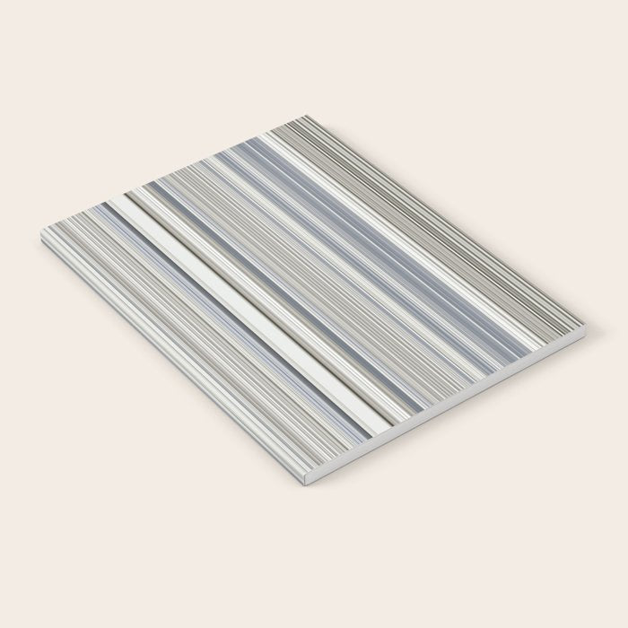 Blue grey Tan Stripes Notebook Gallery Image 1