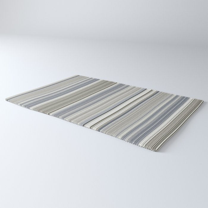 Blue grey Tan Stripes Rug Gallery Image 3