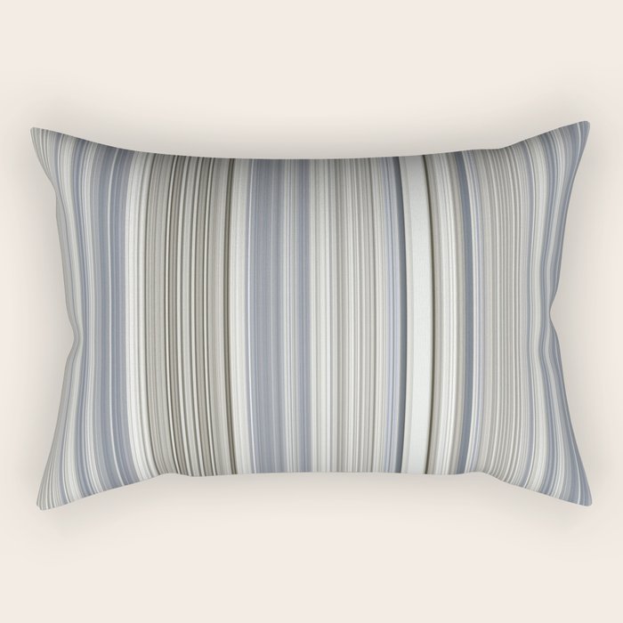 Blue grey Tan Stripes Rectangular Pillow Gallery Image 1