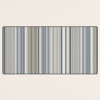 Blue grey Tan Stripes Desk Mat Gallery Image 3