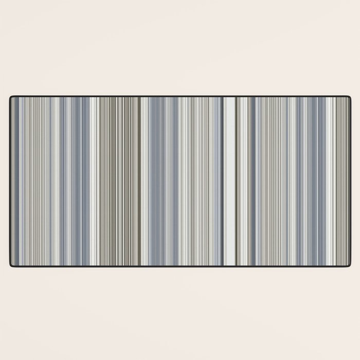Blue grey Tan Stripes Desk Mat Gallery Image 3