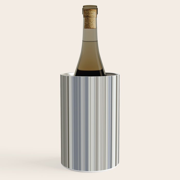 Blue grey Tan Stripes Wine Chiller Gallery Image 1