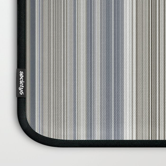 Blue grey Tan Stripes Laptop Sleeve Gallery Image 3