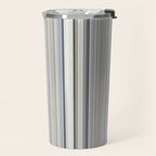 Blue grey Tan Stripes Travel Mug Gallery Image 2