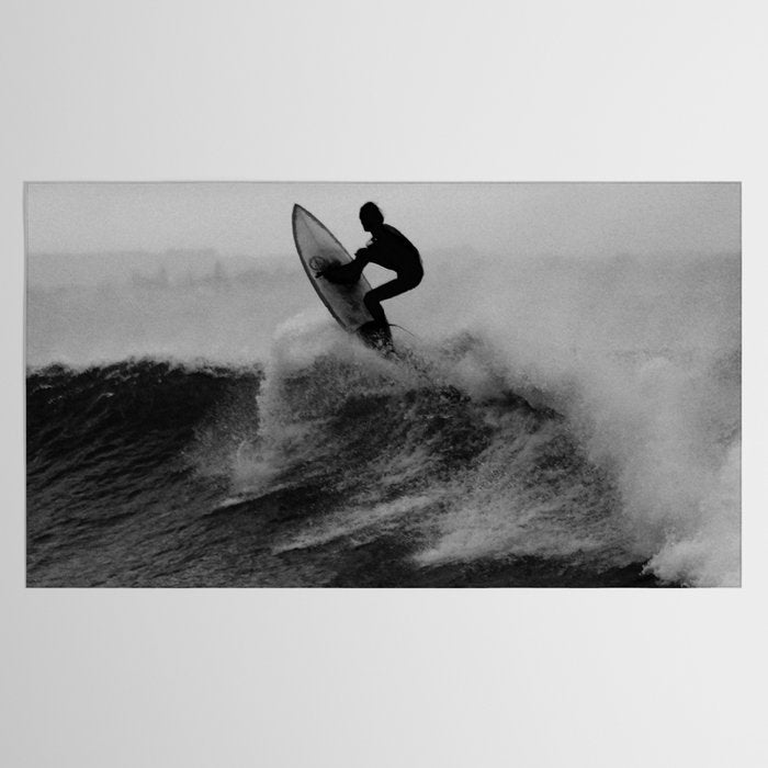 Surf black white Tablecloth Gallery Image 2