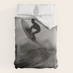 Surf black white Comforter Gallery Image 6